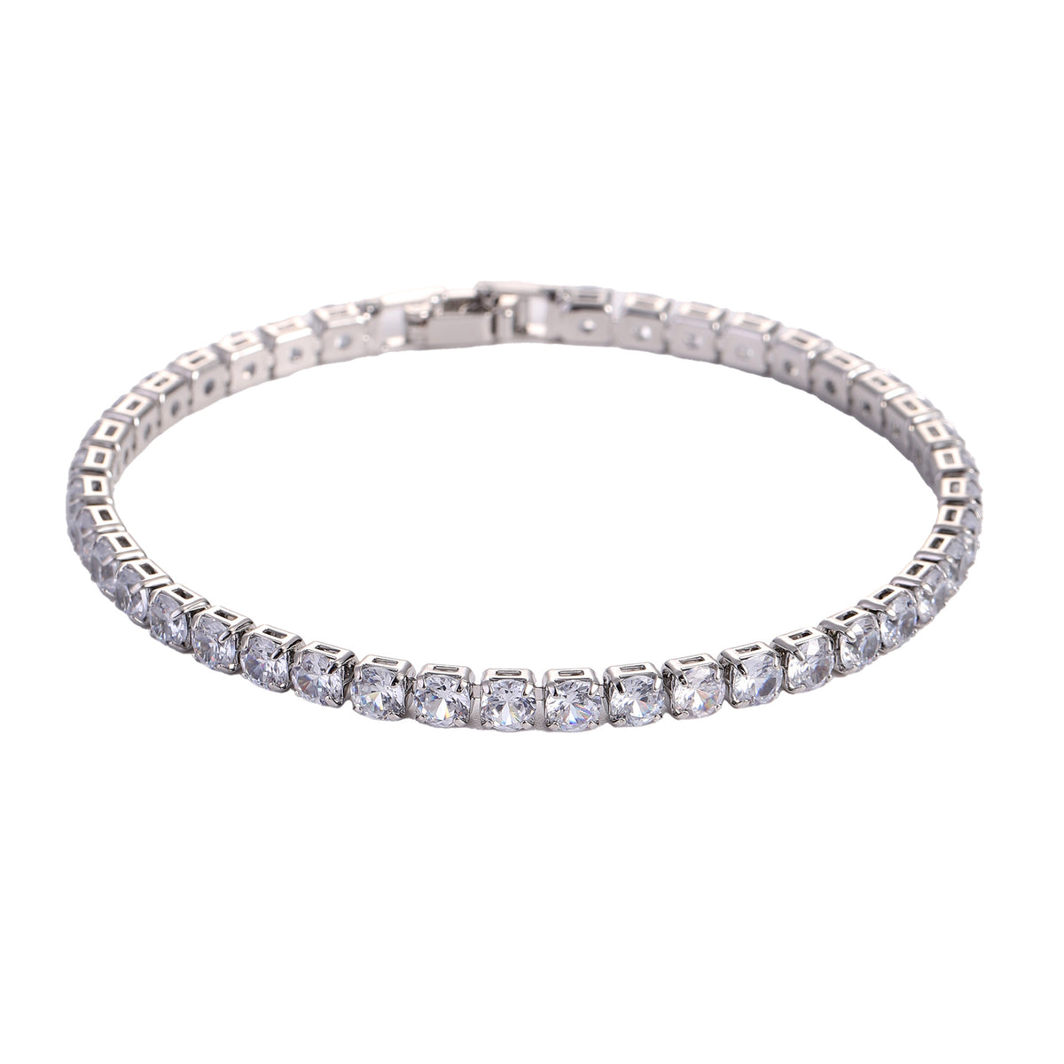 Hip Hop Micro Zircon Tennis Bracelet | Sparkling Copper Jewelry