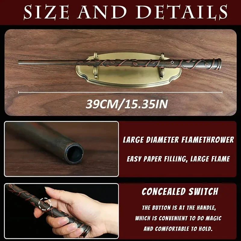 Fire-Breathing Magic Wand Toy | Electronic Fireball Role-Play Prop