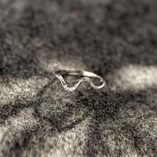 Water Wave Silver Ring | Adjustable Geometric Fashion Ring