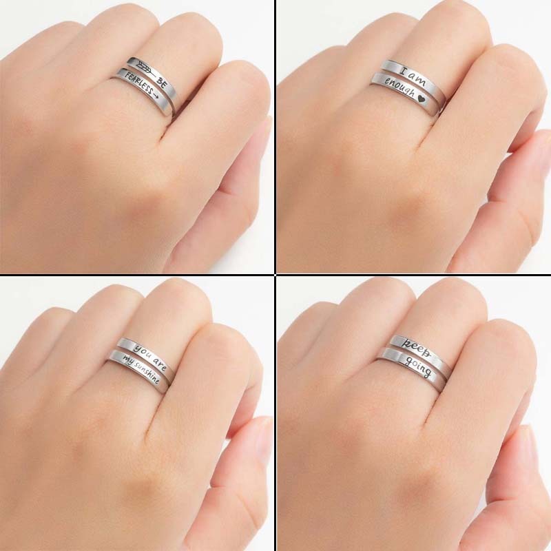 Retro Stainless Steel Double Ring | Unisex Minimalist Jewelry