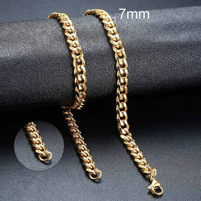 Twisted Rope Figaro Necklaces | Stainless Steel Cuban Chain