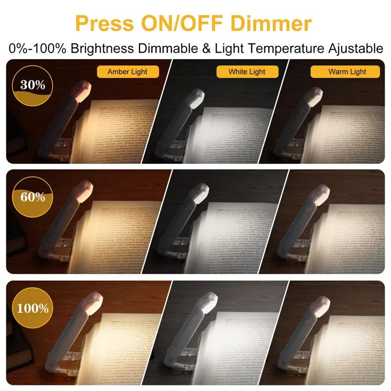 LED Clip-On Book Light | USB Rechargeable Eye Protection Reading Light