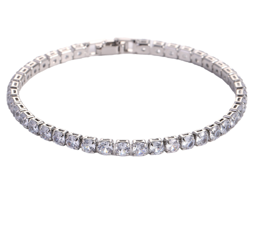 Hip Hop Micro Zircon Tennis Bracelet | Sparkling Copper Jewelry