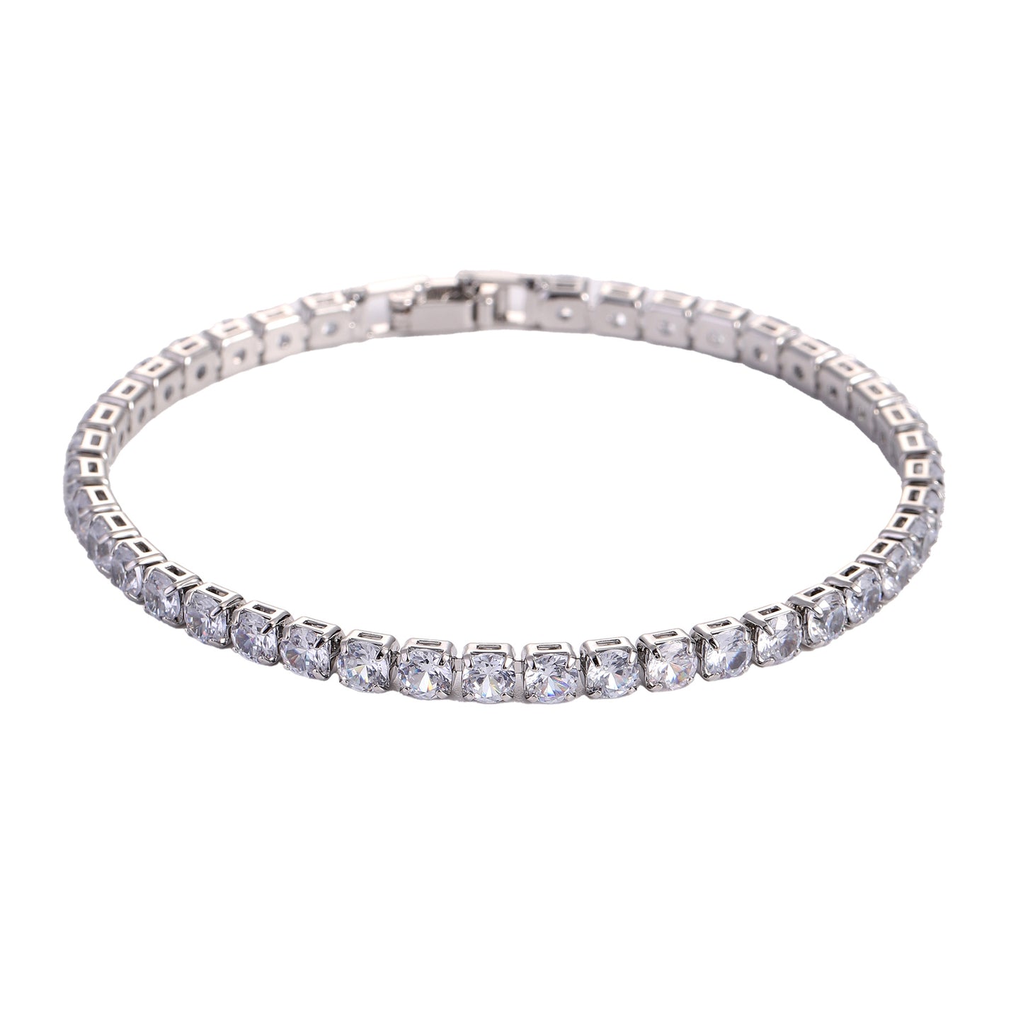 Hip Hop Micro Zircon Tennis Bracelet | Sparkling Copper Jewelry
