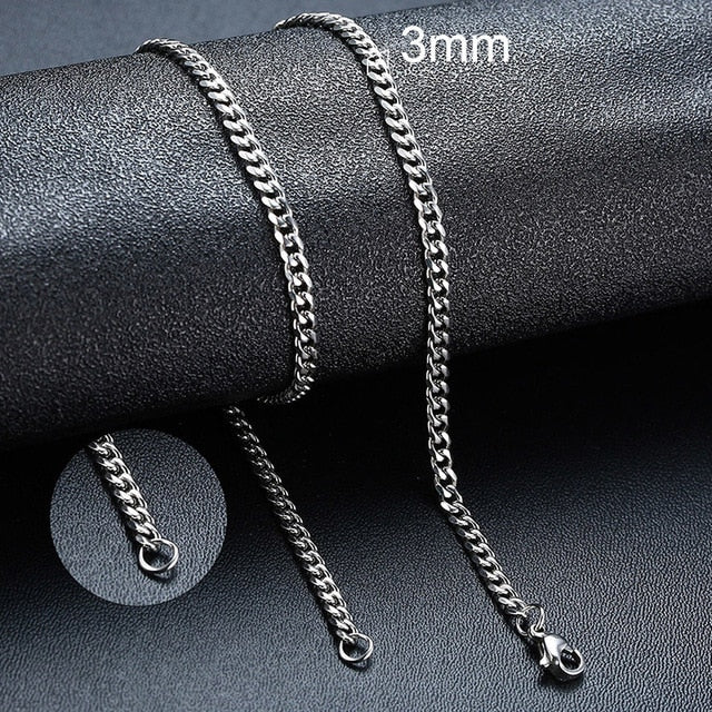 Twisted Rope Figaro Necklaces | Stainless Steel Cuban Chain
