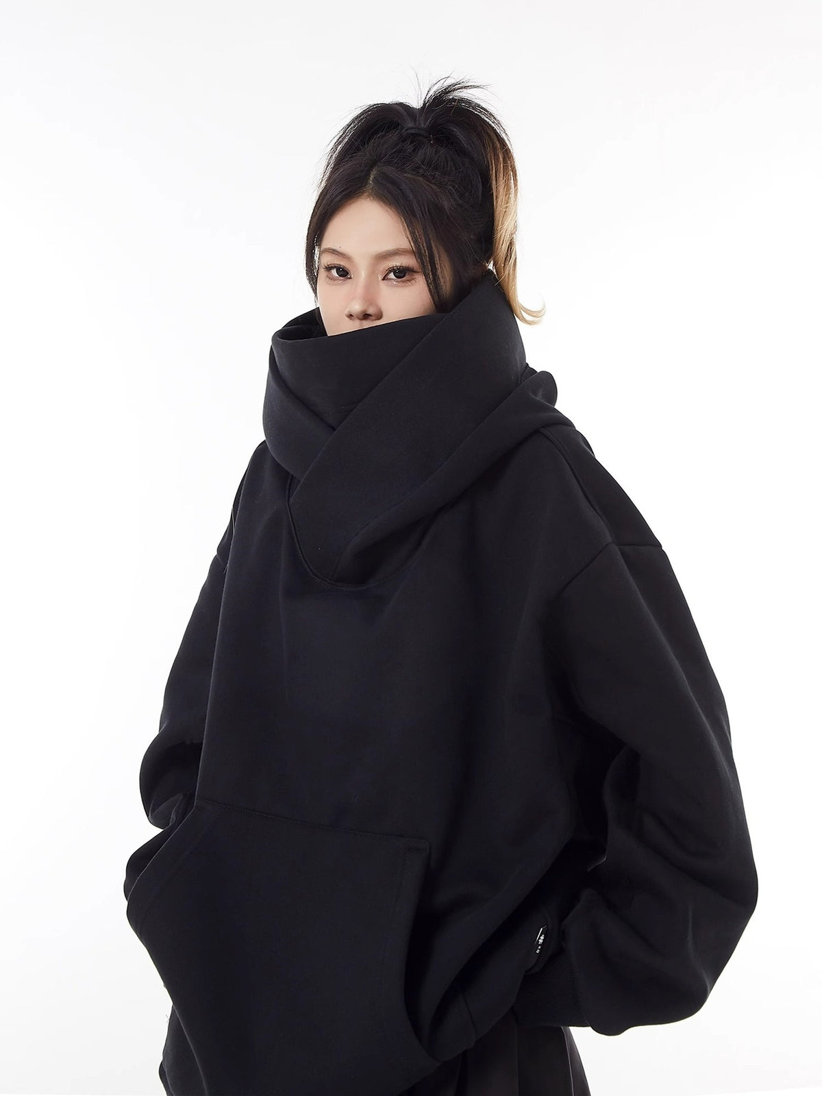 Loose High Collar Fleece Lined Hoodie | Cozy Winter Sweater