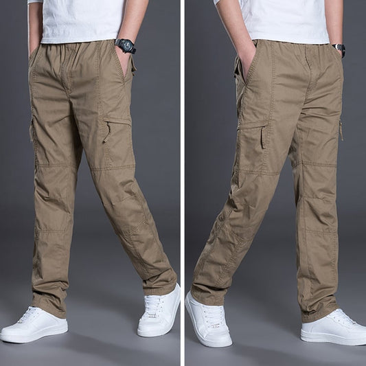 Men's Plus Size Stretch Trousers – Comfortable Elastic Waist Pants