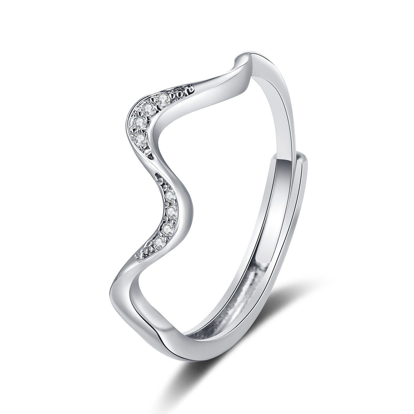 Water Wave Silver Ring | Adjustable Geometric Fashion Ring