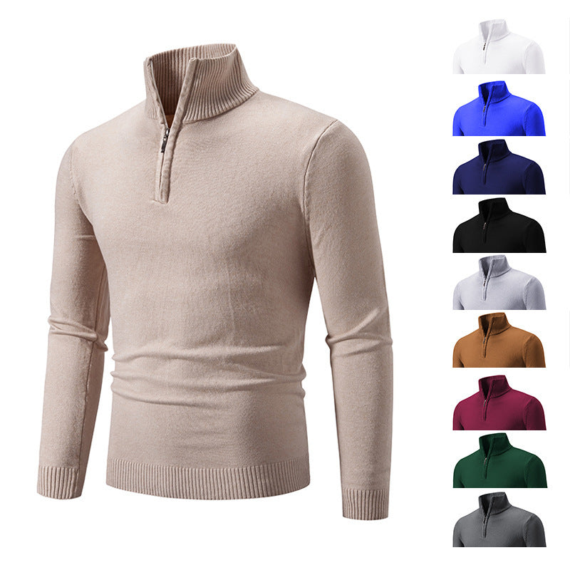 Men's Plus Size Fleece Zip Mock Neck Sweater | Sizes S–3XL