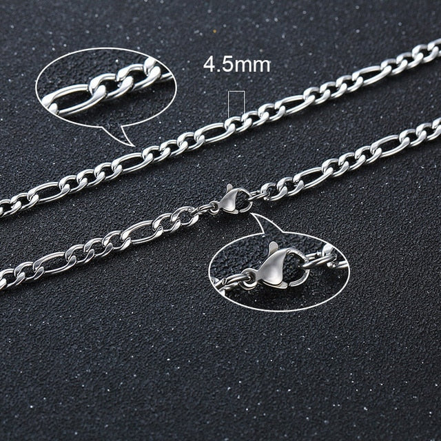 Twisted Rope Figaro Necklaces | Stainless Steel Cuban Chain