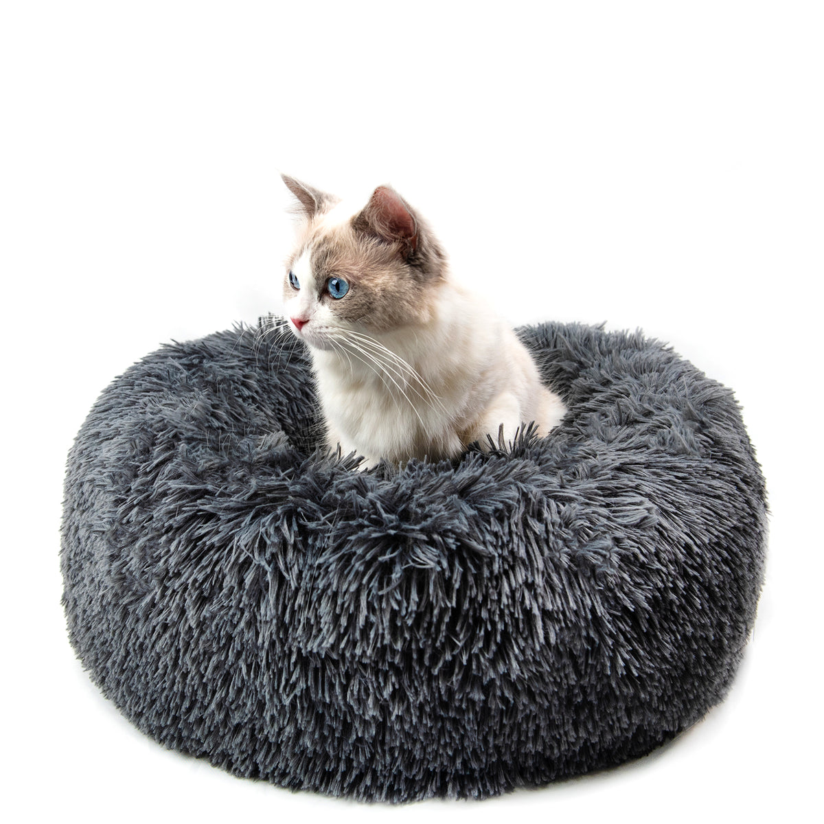 Round Plush Dog Bed | Soft & Cozy Bed for Small Dogs & Puppies