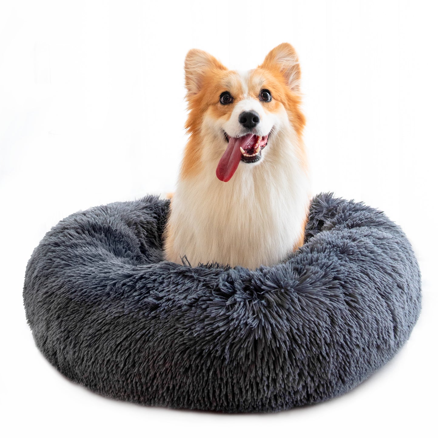 Round Plush Dog Bed | Soft & Cozy Bed for Small Dogs & Puppies