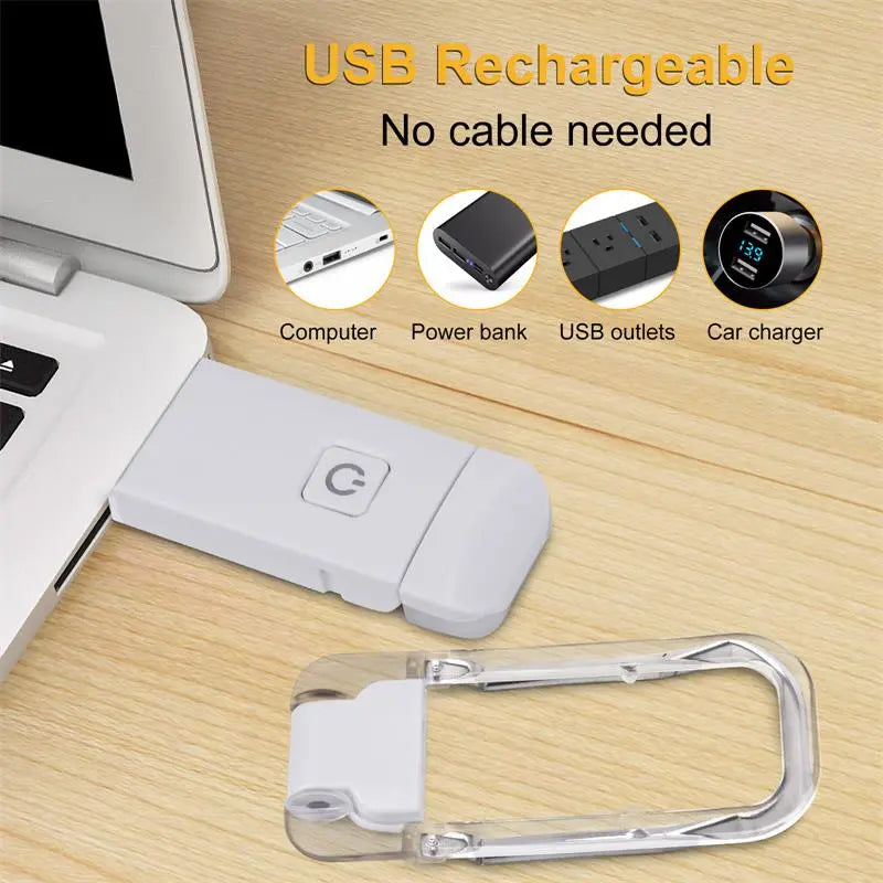 LED Clip-On Book Light | USB Rechargeable Eye Protection Reading Light