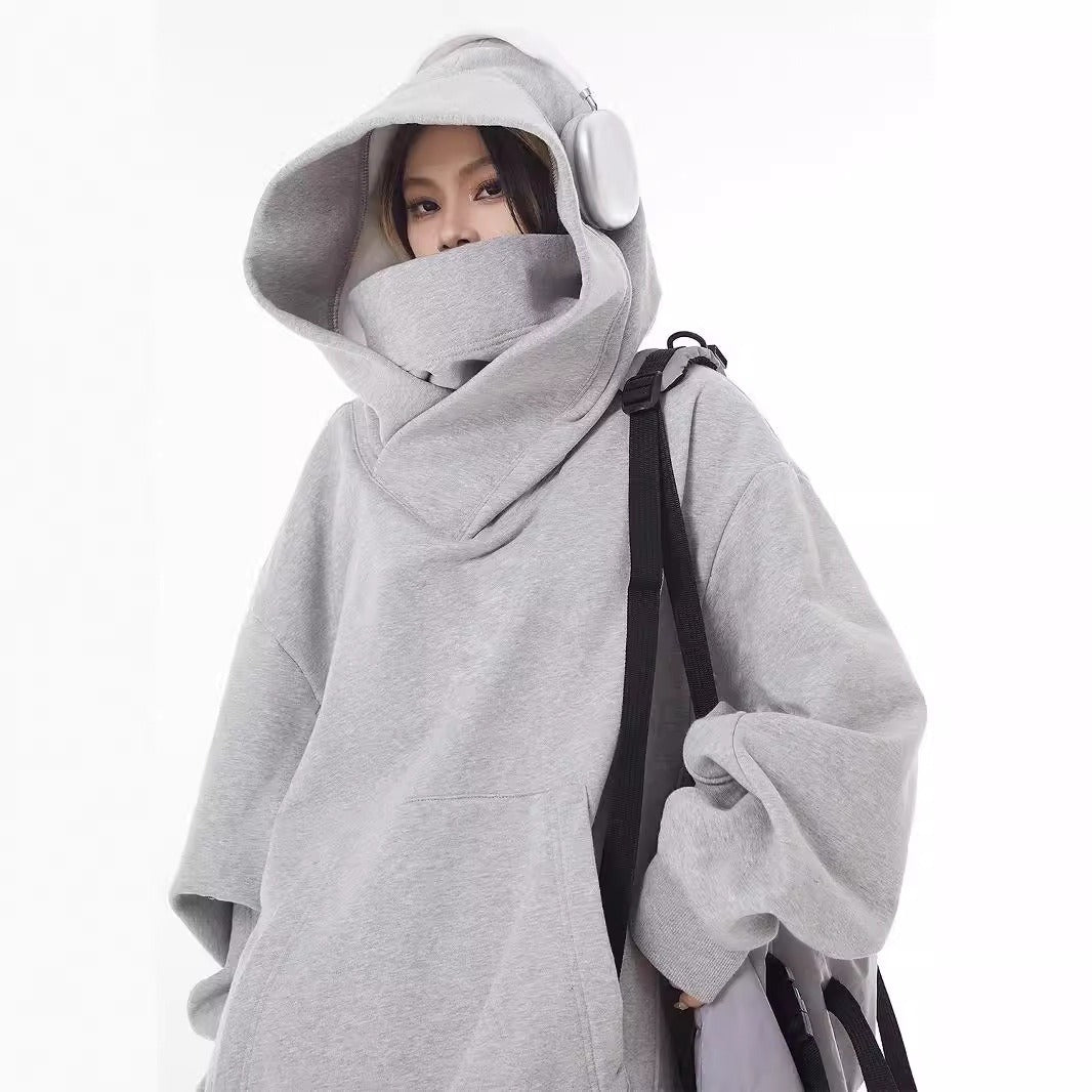 Loose High Collar Fleece Lined Hoodie | Cozy Winter Sweater