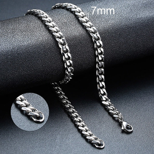 Twisted Rope Figaro Necklaces | Stainless Steel Cuban Chain