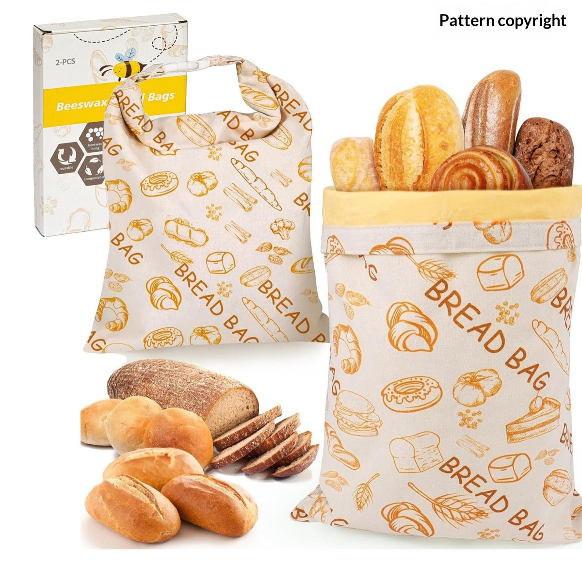 Cotton Linen Bread Bag | Reusable Storage Bag for Sourdough & Loaves