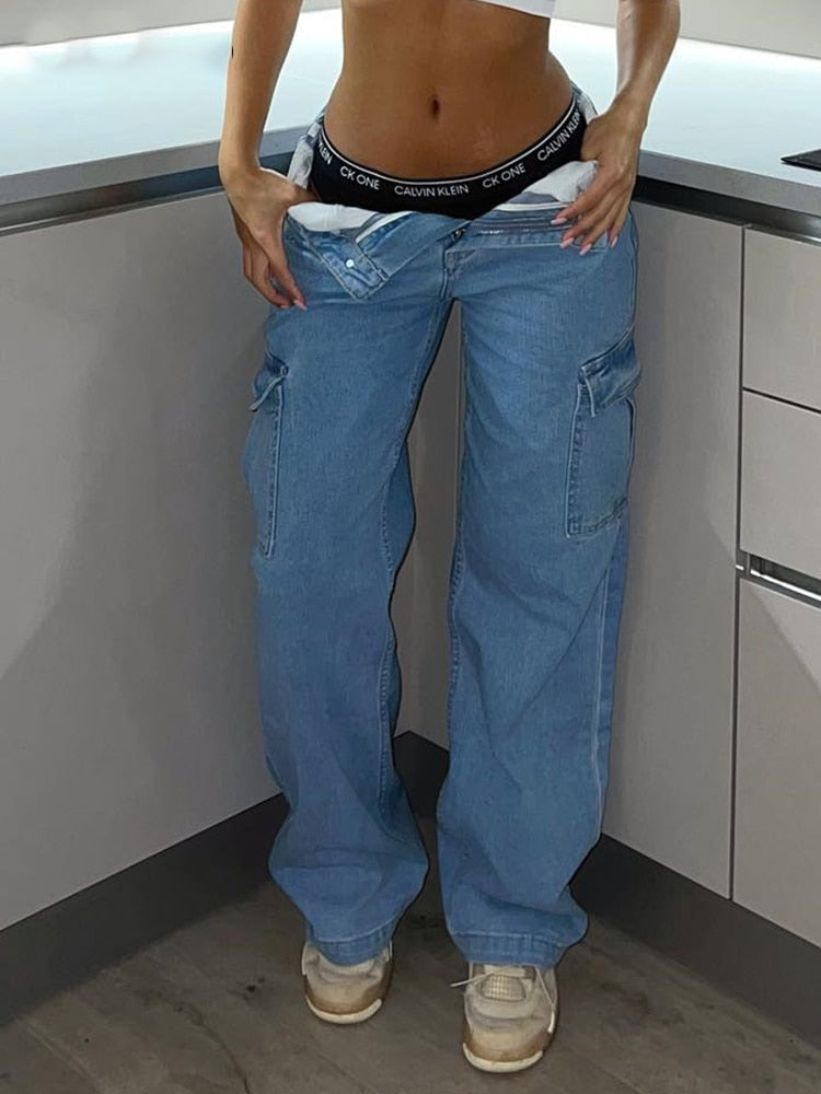 Women's High Waist Cargo Pants – Multi-Pocket Streetwear