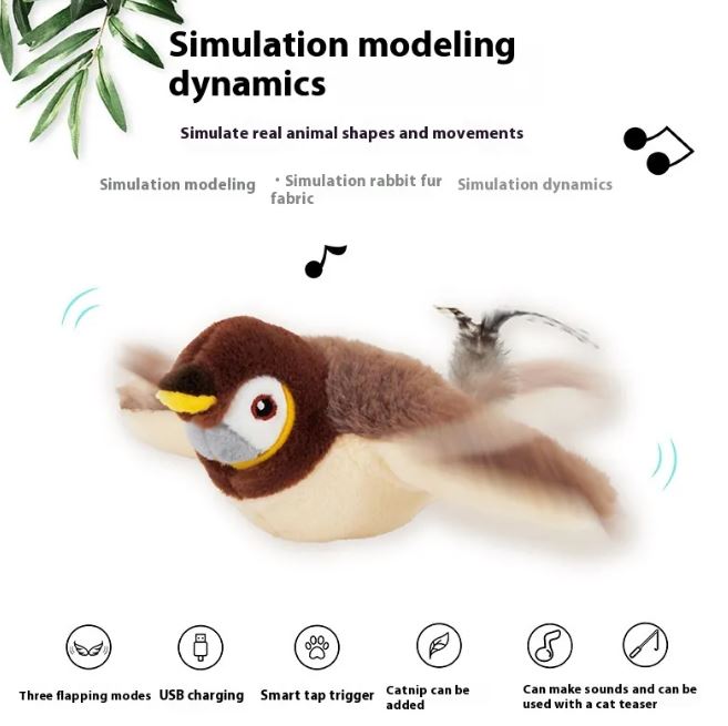 Flapping Bird Cat Toy | USB Rechargeable Interactive Cat Toy