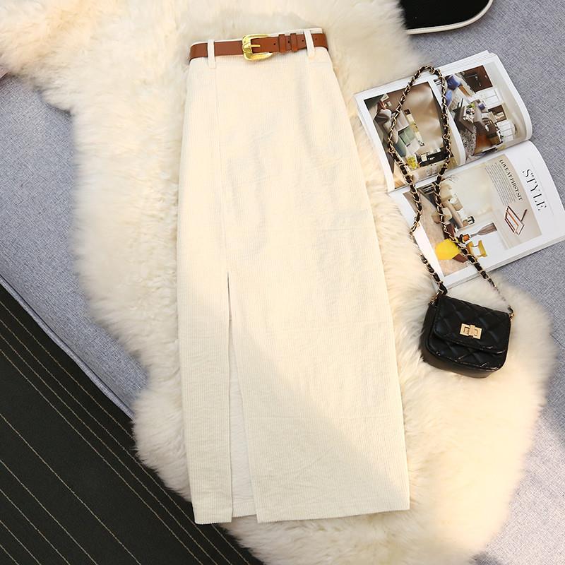 High Waist A-Line Corduroy Skirt | Women's Mid-Length Fashion