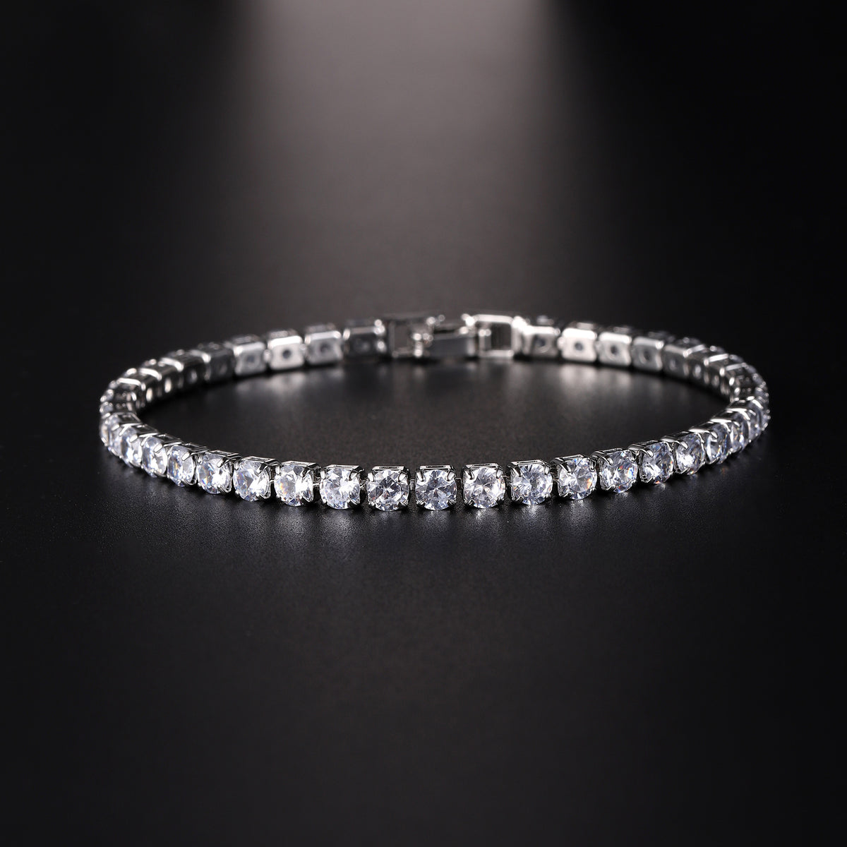Hip Hop Micro Zircon Tennis Bracelet | Sparkling Copper Jewelry