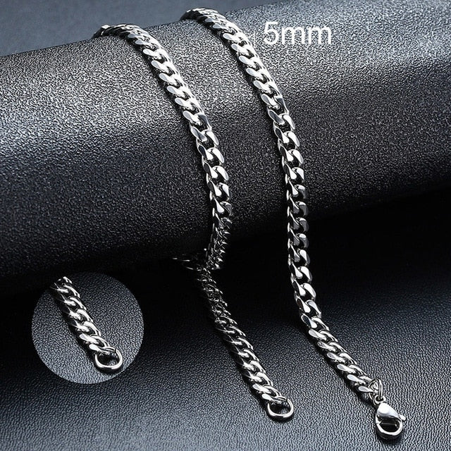 Twisted Rope Figaro Necklaces | Stainless Steel Cuban Chain