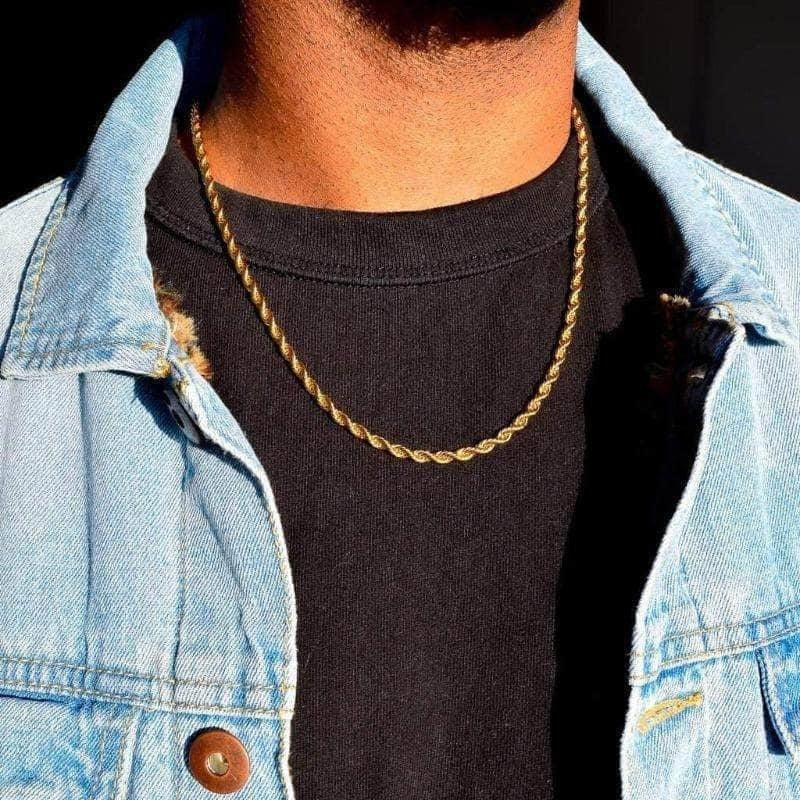 Twisted Rope Figaro Necklaces | Stainless Steel Cuban Chain