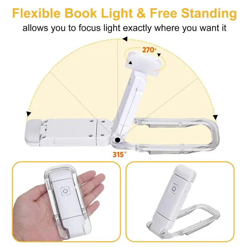 LED Clip-On Book Light | USB Rechargeable Eye Protection Reading Light