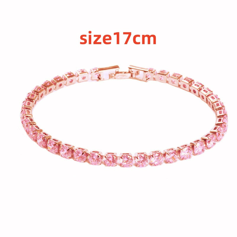 Hip Hop Micro Zircon Tennis Bracelet | Sparkling Copper Jewelry