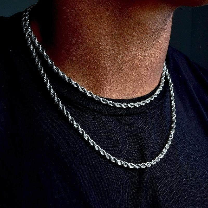 Twisted Rope Figaro Necklaces | Stainless Steel Cuban Chain