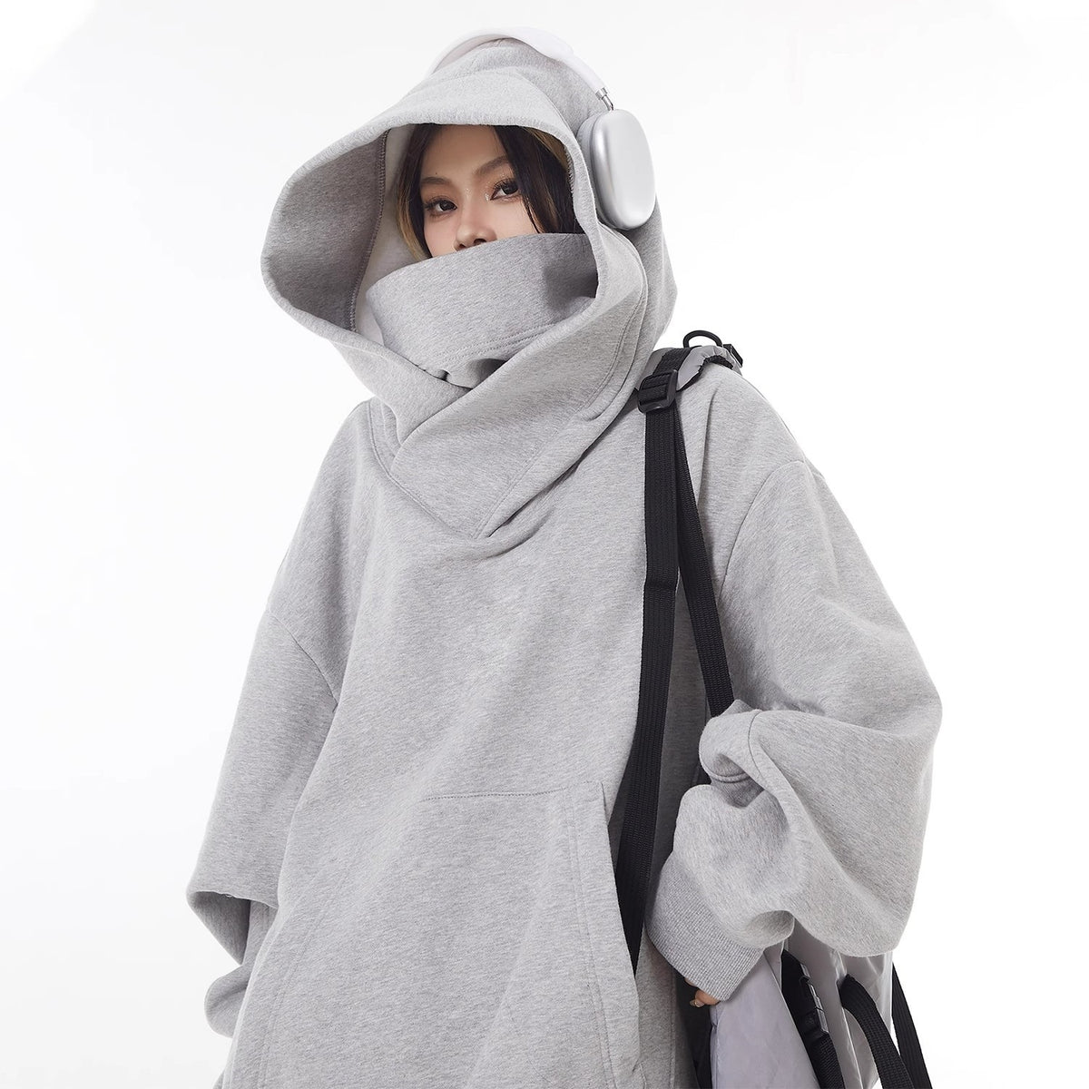 Loose High Collar Fleece Lined Hoodie | Cozy Winter Sweater