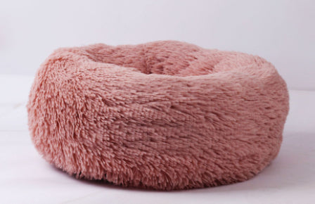 Round Plush Dog Bed | Soft & Cozy Bed for Small Dogs & Puppies
