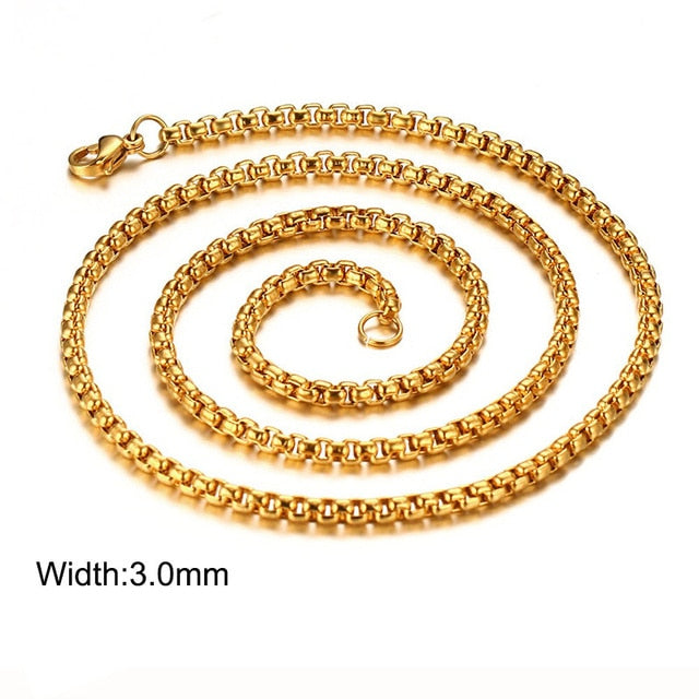 Twisted Rope Figaro Necklaces | Stainless Steel Cuban Chain