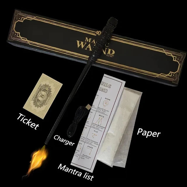 Fire-Breathing Magic Wand Toy | Electronic Fireball Role-Play Prop