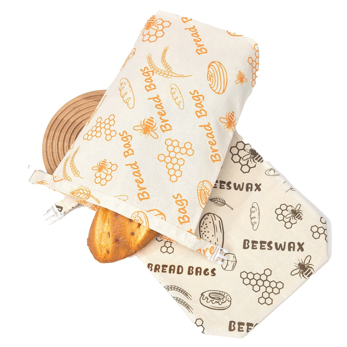 Cotton Linen Bread Bag | Reusable Storage Bag for Sourdough & Loaves