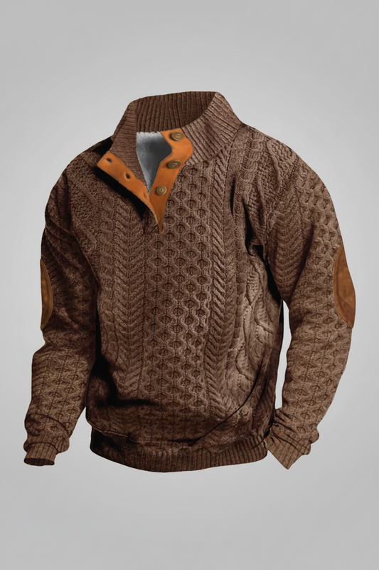 Men's 3D Printed Cable Knit Sweater | Fleece-Lined Pullover in 10 Styles & Sizes XS–6XL