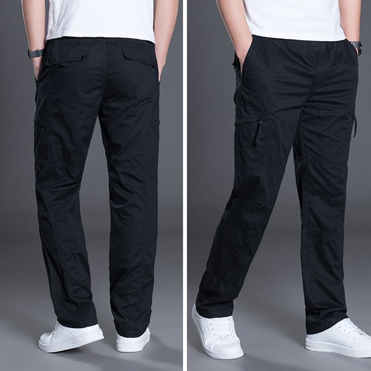 Men's Plus Size Stretch Trousers – Comfortable Elastic Waist Pants
